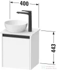 Duravit SIVIDA 40x32,5 cm-es, 1 ajtós alsószekrény fekete színű fogantyúval, pult, mosdó és csaptelep nélkül, balos, márványos tölgy SV6973L55550000