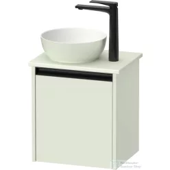   Duravit SIVIDA 40x32,5 cm-es, 1 ajtós alsószekrény fekete színű fogantyúval, pult, mosdó és csaptelep nélkül, jobbos, matt halványzöld SV6973RHHHH0000