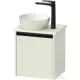 Duravit SIVIDA 40x32,5 cm-es, 1 ajtós alsószekrény fekete színű fogantyúval, pult, mosdó és csaptelep nélkül, jobbos, matt halványzöld SV6973RHHHH0000