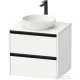 Duravit SIVIDA 61x50,5 cm-es, 2 fiókos alsószekrény fekete színű fogantyúval, pult, mosdó és csaptelep nélkül, matt fehér SV6974018180000