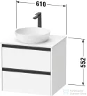Duravit SIVIDA 61x50,5 cm-es, 2 fiókos alsószekrény fekete színű fogantyúval, pult, mosdó és csaptelep nélkül, matt fehér SV6974018180000