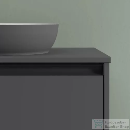 Duravit SIVIDA 61x50,5 cm-es, 2 fiókos alsószekrény fekete színű fogantyúval, pult, mosdó és csaptelep nélkül, matt grafit SV6974049490000