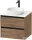 Duravit SIVIDA 61x50,5 cm-es, 2 fiókos alsószekrény fekete színű fogantyúval, pult, mosdó és csaptelep nélkül, matt dió SV6974079790000
