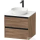 Duravit SIVIDA 61x50,5 cm-es, 2 fiókos alsószekrény fekete színű fogantyúval, pult, mosdó és csaptelep nélkül, matt dió SV6974079790000