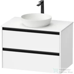   Duravit SIVIDA 81x50,5 cm-es, 2 fiókos alsószekrény fekete színű fogantyúval, pult, mosdó és csaptelep nélkül, matt fehér SV6975018180000