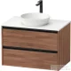 Duravit SIVIDA 81x50,5 cm-es, 2 fiókos alsószekrény fekete színű fogantyúval, pult, mosdó és csaptelep nélkül, matt dió SV6975079790000