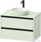 Duravit SIVIDA 81x50,5 cm-es, 2 fiókos alsószekrény fekete színű fogantyúval, pult, mosdó és csaptelep nélkül, matt halványzöld SV69750HHHH0000