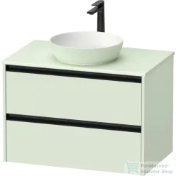   Duravit SIVIDA 81x50,5 cm-es, 2 fiókos alsószekrény fekete színű fogantyúval, pult, mosdó és csaptelep nélkül, matt halványzöld SV69750HHHH0000
