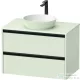 Duravit SIVIDA 81x50,5 cm-es, 2 fiókos alsószekrény fekete színű fogantyúval, pult, mosdó és csaptelep nélkül, matt halványzöld SV69750HHHH0000