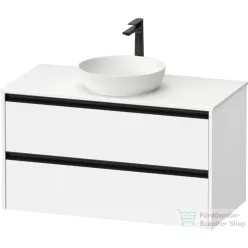   Duravit SIVIDA 101x50,5 cm-es, 2 fiókos alsószekrény fekete színű fogantyúval, pult, mosdó és csaptelep nélkül, matt fehér SV6976018180000
