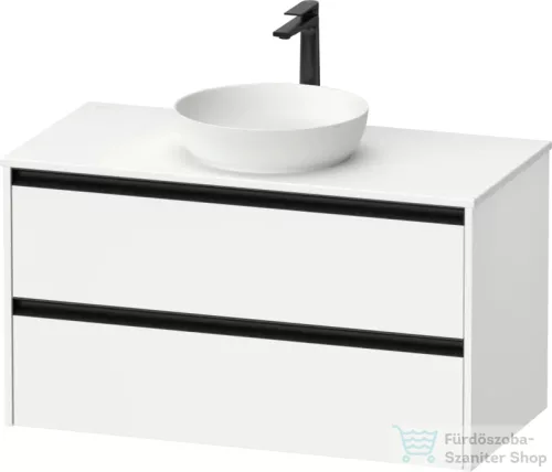 Duravit SIVIDA 101x50,5 cm-es, 2 fiókos alsószekrény fekete színű fogantyúval, pult, mosdó és csaptelep nélkül, matt fehér SV6976018180000