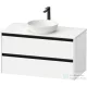 Duravit SIVIDA 101x50,5 cm-es, 2 fiókos alsószekrény fekete színű fogantyúval, pult, mosdó és csaptelep nélkül, matt fehér SV6976018180000
