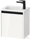 Duravit SIVIDA 40x29,5 cm-es, 1 ajtós alsószekrény fekete színű fogantyúval, mosdó és csaptelep nélkül, balos, fényes fehér SV6993L22220000