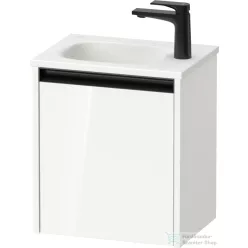   Duravit SIVIDA 40x29,5 cm-es, 1 ajtós alsószekrény fekete színű fogantyúval, mosdó és csaptelep nélkül, balos, fényes fehér SV6993L22220000