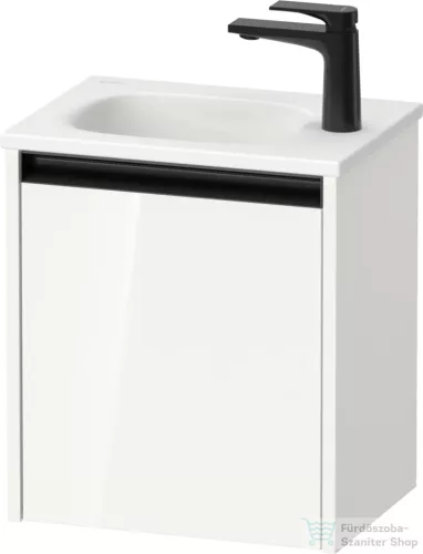 Duravit SIVIDA 40x29,5 cm-es, 1 ajtós alsószekrény fekete színű fogantyúval, mosdó és csaptelep nélkül, balos, fényes fehér SV6993L22220000