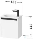 Duravit SIVIDA 40x29,5 cm-es, 1 ajtós alsószekrény fekete színű fogantyúval, mosdó és csaptelep nélkül, jobbos, márványos tölgy SV6993R55550000