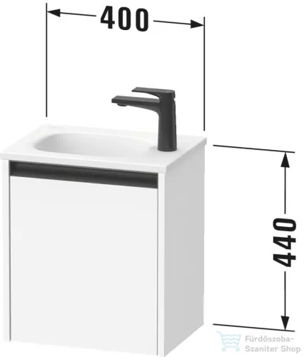 Duravit SIVIDA 40x29,5 cm-es, 1 ajtós alsószekrény fekete színű fogantyúval, mosdó és csaptelep nélkül, jobbos, márványos tölgy SV6993R55550000