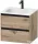 Duravit SIVIDA 61x48 cm-es, 2 fiókos alsószekrény fekete színű fogantyúval, mosdó és csaptelep nélkül, márványos tölgy SV6994055550000