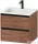 Duravit SIVIDA 61x48 cm-es, 2 fiókos alsószekrény fekete színű fogantyúval, mosdó és csaptelep nélkül, matt dió SV6994079790000