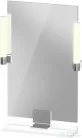 Duravit SIVIDA 45x65 cm-es tükör LED világítással, polc nélkül, króm tartóval, matt fehér SV7420010180000