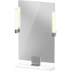   Duravit SIVIDA 45x65 cm-es tükör LED világítással, polc nélkül, króm tartóval, matt fehér SV7420010180000