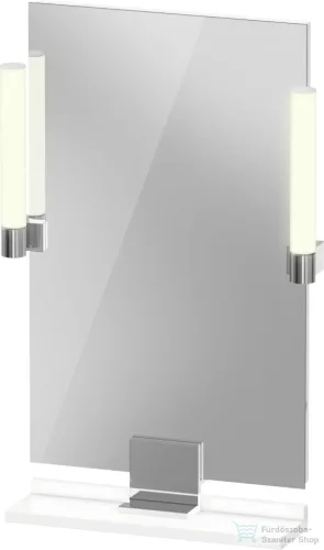 Duravit SIVIDA 45x65 cm-es tükör LED világítással, polc nélkül, króm tartóval, matt fehér SV7420010180000