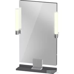   Duravit SIVIDA 45x65 cm-es tükör LED világítással, polc nélkül, króm tartóval, matt grafit SV7420010490000