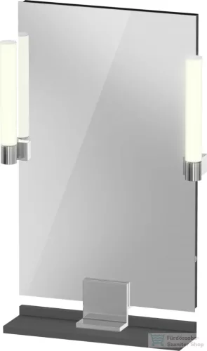Duravit SIVIDA 45x65 cm-es tükör LED világítással, polc nélkül, króm tartóval, matt grafit SV7420010490000