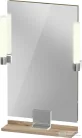 Duravit SIVIDA 45x65 cm-es tükör LED világítással, polc nélkül, króm tartóval, márványos tölgy SV7420010550000