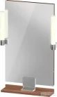 Duravit SIVIDA 45x65 cm-es tükör LED világítással, polc nélkül, króm tartóval, matt dió SV7420010790000