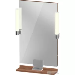   Duravit SIVIDA 45x65 cm-es tükör LED világítással, polc nélkül, króm tartóval, matt dió SV7420010790000