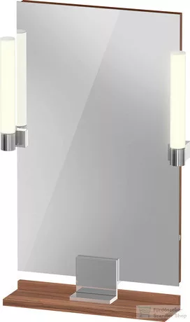 Duravit SIVIDA 45x65 cm-es tükör LED világítással, polc nélkül, króm tartóval, matt dió SV7420010790000