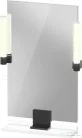 Duravit SIVIDA 45x65 cm-es tükör LED világítással, polc nélkül, fekete tartóval, matt fehér SV74200BD180000