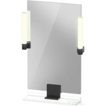   Duravit SIVIDA 45x65 cm-es tükör LED világítással, polc nélkül, fekete tartóval, matt fehér SV74200BD180000