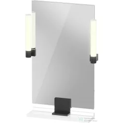   Duravit SIVIDA 45x65 cm-es tükör LED világítással, polc nélkül, fekete tartóval, fényes fehér SV74200BD220000