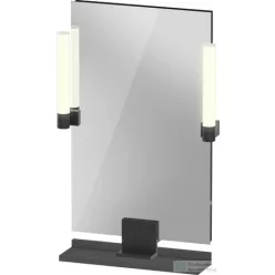   Duravit SIVIDA 45x65 cm-es tükör LED világítással, polc nélkül, fekete tartóval, matt grafit SV74200BD490000