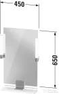 Duravit SIVIDA 45x65 cm-es tükör LED világítással, polc nélkül, fekete tartóval, matt grafit SV74200BD490000