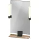 Duravit SIVIDA 45x65 cm-es tükör LED világítással, polc nélkül, fekete tartóval, márványos tölgy SV74200BD550000