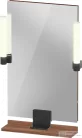 Duravit SIVIDA 45x65 cm-es tükör LED világítással, polc nélkül, fekete tartóval, matt dió SV74200BD790000
