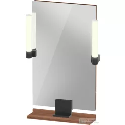   Duravit SIVIDA 45x65 cm-es tükör LED világítással, polc nélkül, fekete tartóval, matt dió SV74200BD790000