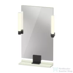   Duravit SIVIDA 45x65 cm-es tükör LED világítással, polc nélkül, fekete tartóval, matt halványzöld SV74200BDHH0000