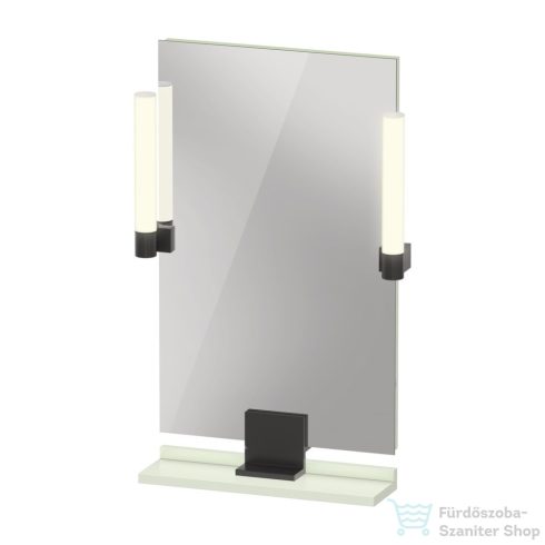 Duravit SIVIDA 45x65 cm-es tükör LED világítással, polc nélkül, fekete tartóval, matt halványzöld SV74200BDHH0000