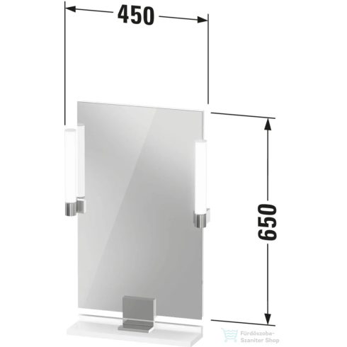 Duravit SIVIDA 45x65 cm-es tükör LED világítással, polc nélkül, fekete tartóval, matt halványzöld SV74200BDHH0000