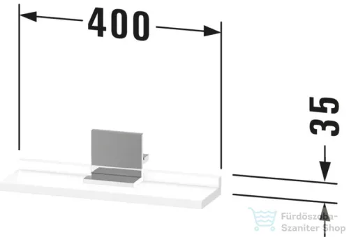 Duravit SIVIDA 40x11,5 cm-es polc Sivida tükörhöz króm tartóval, márványos tölgy SV7430010550000