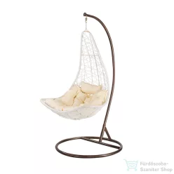   Leziter Natal kerti függőfotel fehér-barna SW-012W-AN_SW-007-STBR