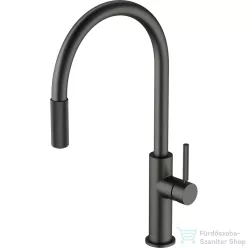   Omnires SWITCH szűrőre csatlakoztatható, álló mosogató csaptelep kihúzható fejjel, szálcsiszolt grafit SW9059GR