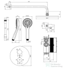 Omnires Y termosztátos falsík alatti zuhanyrendszer, 25 cm-es esőztetővel, selyemfényű fekete SYSYT05BL