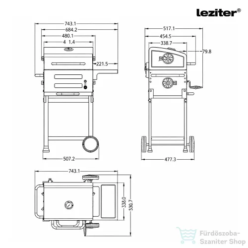 Leziter Helix multifunkciós faszenes kerti grillsütő T055-1