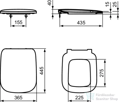 Ideal Standard TEMPO soft-close wc ülőke,fehér T318101