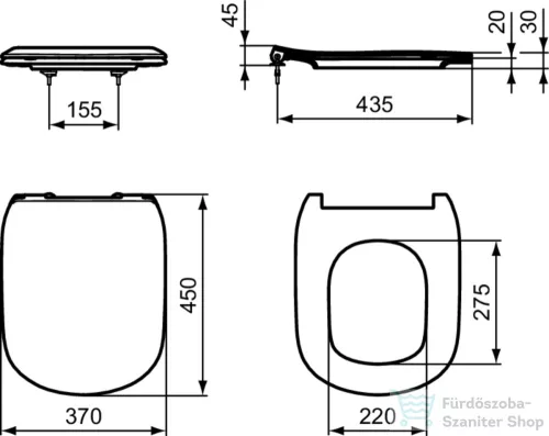 Ideal Standard TESI soft-close wc ülőke,matt fehér T3527V1